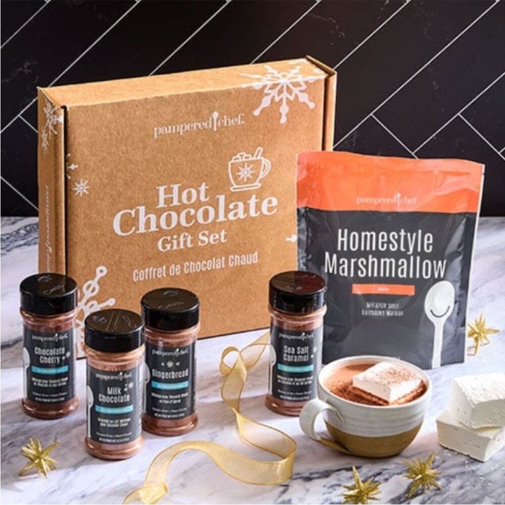 Pampered chef hot chocolate gift set new in box